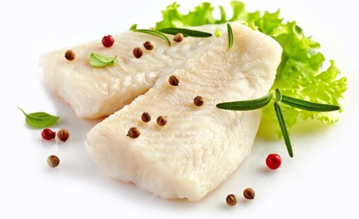 The gout diet includes boiled cod fillets